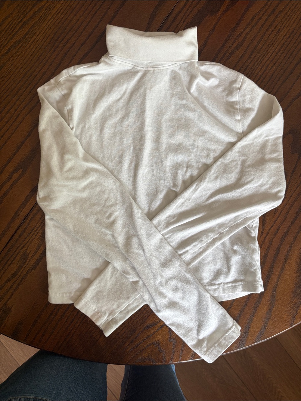 H&M White Ribbed Turtleneck Long-Sleeve Top